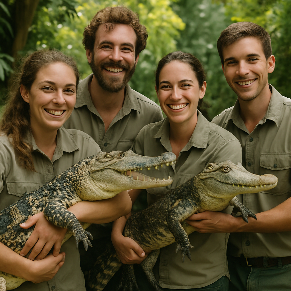 Passionate team caring for crocodiles